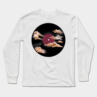 Vinyl Record - Orange clouds Long Sleeve T-Shirt